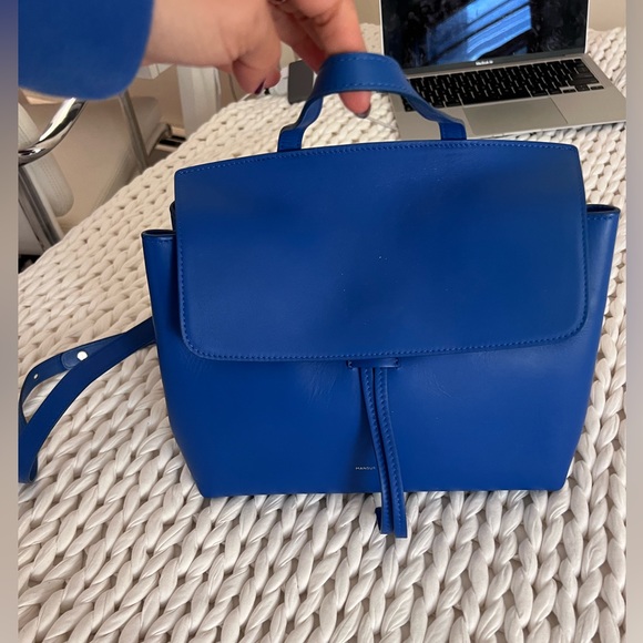 Mansur Gavriel Lady Bag $695 Royal Blue Vegetable Tanned Leather Like New - Picture 6 of 15